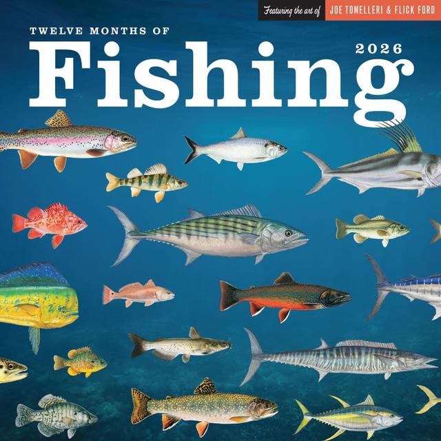 Fishing Illustrations 2026 Wall Calendar