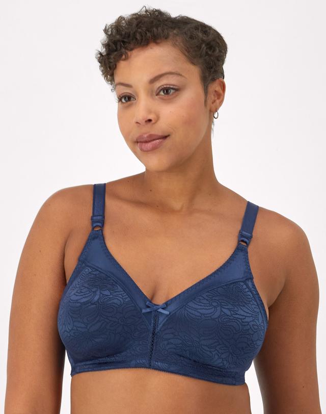 Bali Double Support Lace Wireless Bra In The Navy 36C