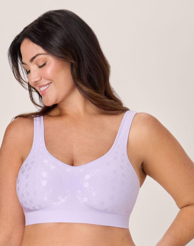 Bali Comfort Revolution ComfortFlex Fit Shaping Wireless Bra Lilac Wash Dot M