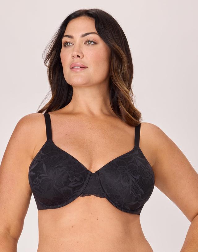 Bali Breathe Women's T-Shirt Underwire Bra Black 42D