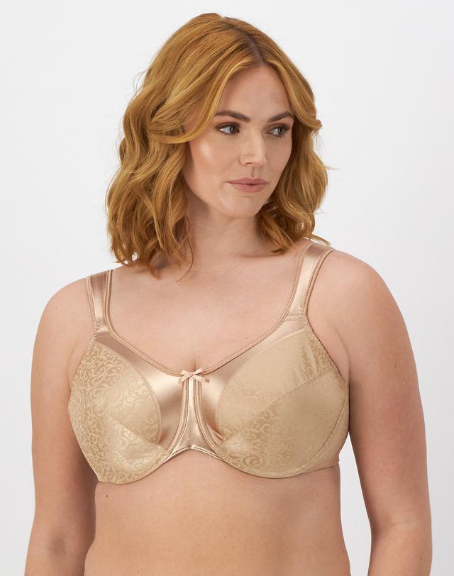 Bali Satin Tracings Underwire Minimizer Bra Nude 38C