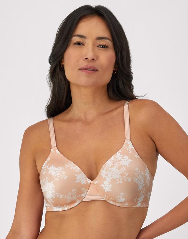 Bali One Smooth U Smoothing & Concealing Underwire Bra Sandshell/White Leaf Print 34C