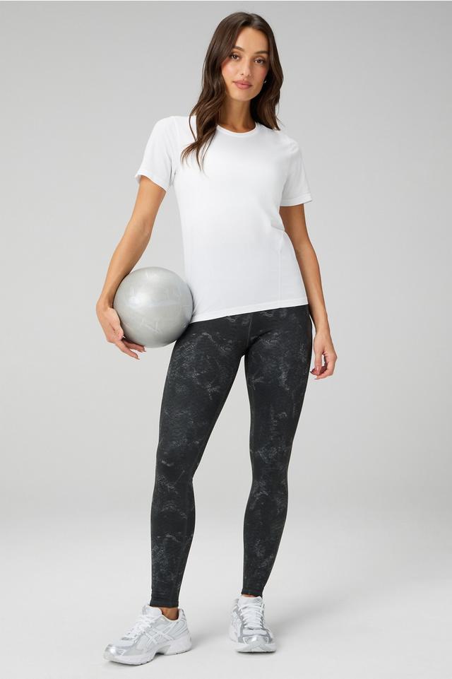 Feather Tech+ Short-Sleeve Top + Cold Weather High-Waisted Pocket Leggings 2-Piece Outfit