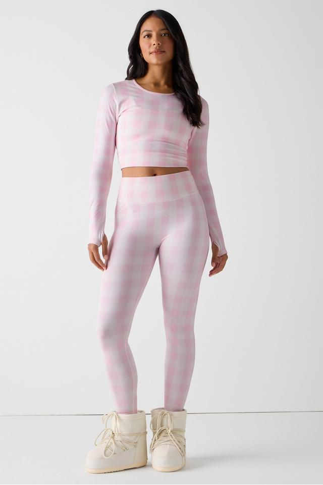 Sleek Seamless Long-Sleeve Top + Seamless Scrunch Leggings 2-Piece Outfit