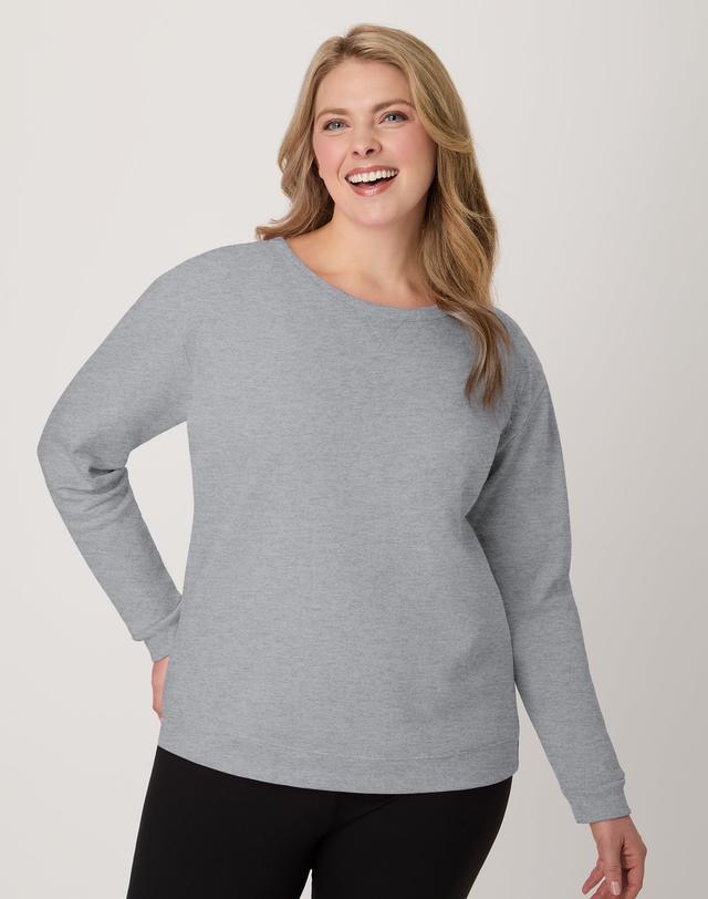 Hanes EcoSmart Women's Fleece Sweatshirt, V-Notch Light Steel XL