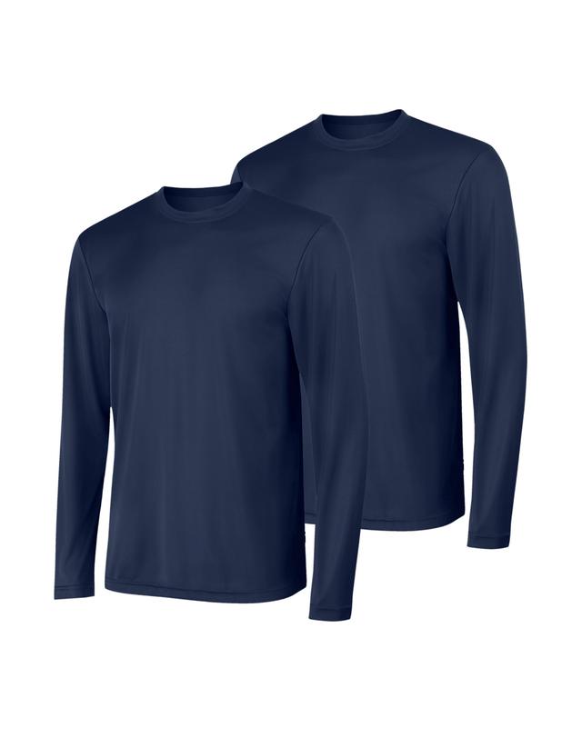Hanes Sport Cool DRI Men's Performance Long Sleeve T-Shirt, Value 2-Pack Navy M