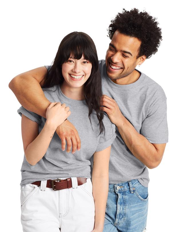 Hanes Beefy-T Unisex Heavyweight Cotton T-Shirt (Big & Tall Sizes Available) Light Steel 3XL