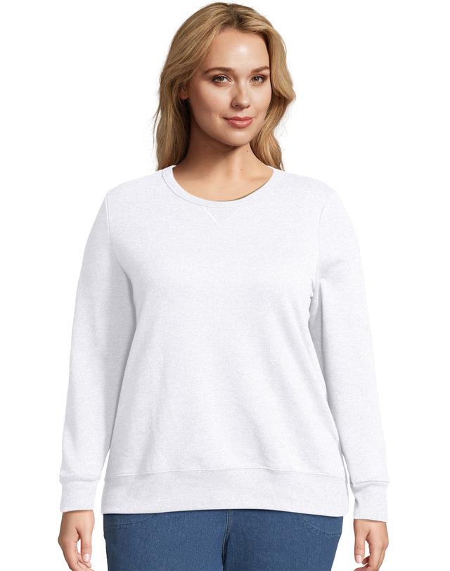 Hanes Just My Size EcoSmart Women's Fleece Sweatshirt, V-Notch (Plus ) White 5X
