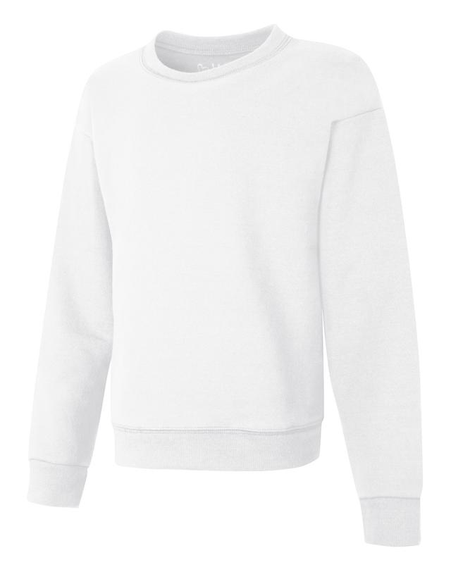 Hanes EcoSmart Girls' Fleece Sweatshirt White M