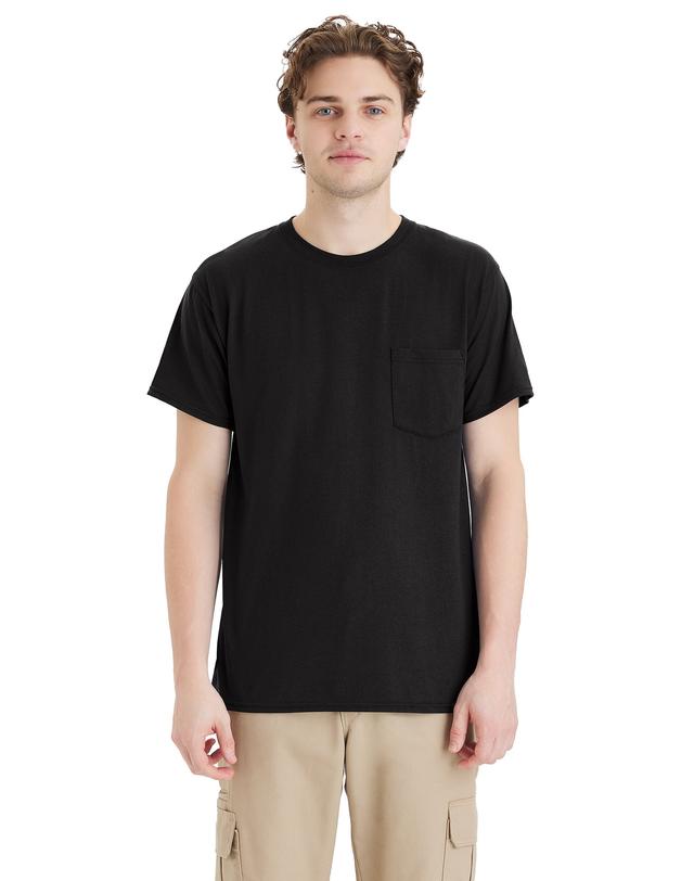 Hanes Workwear X-Temp Men's Pocket T-Shirt, 2-Pack Black L