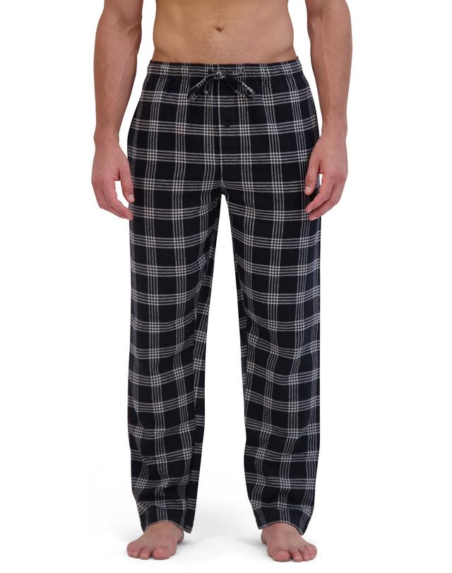 Hanes Men's Flannel Pajama Pants, 2-Pack, Cotton Black Plaid/Blue Plaid S