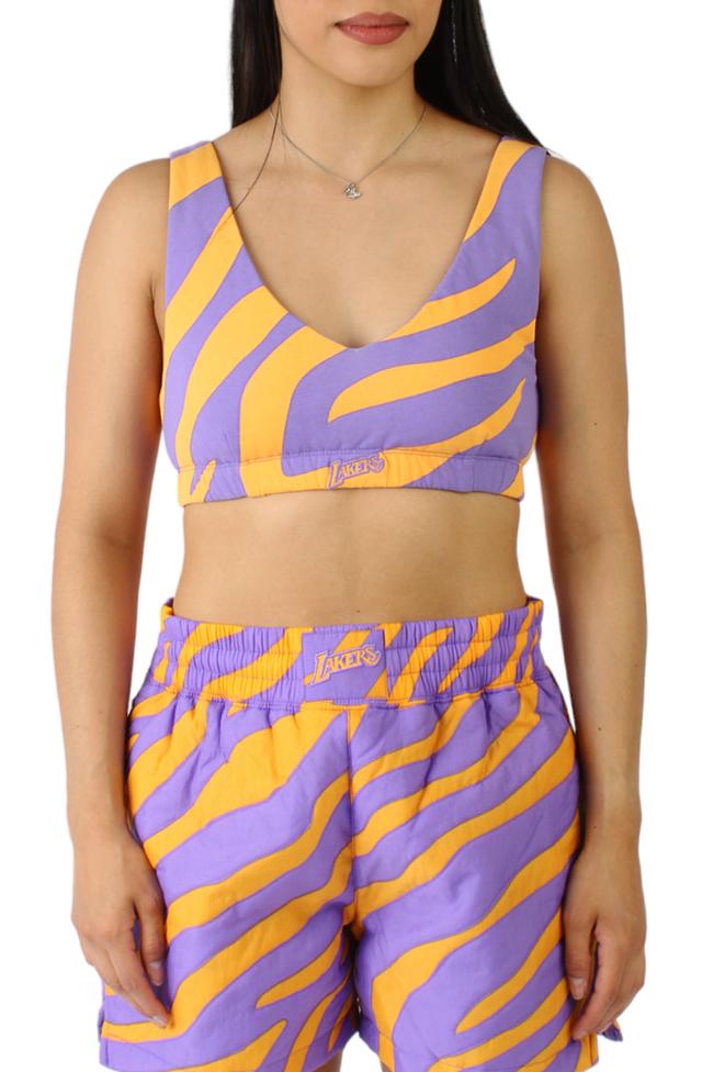 M&N x Melody Ehsani Los Angeles Lakers Puffer Bralette