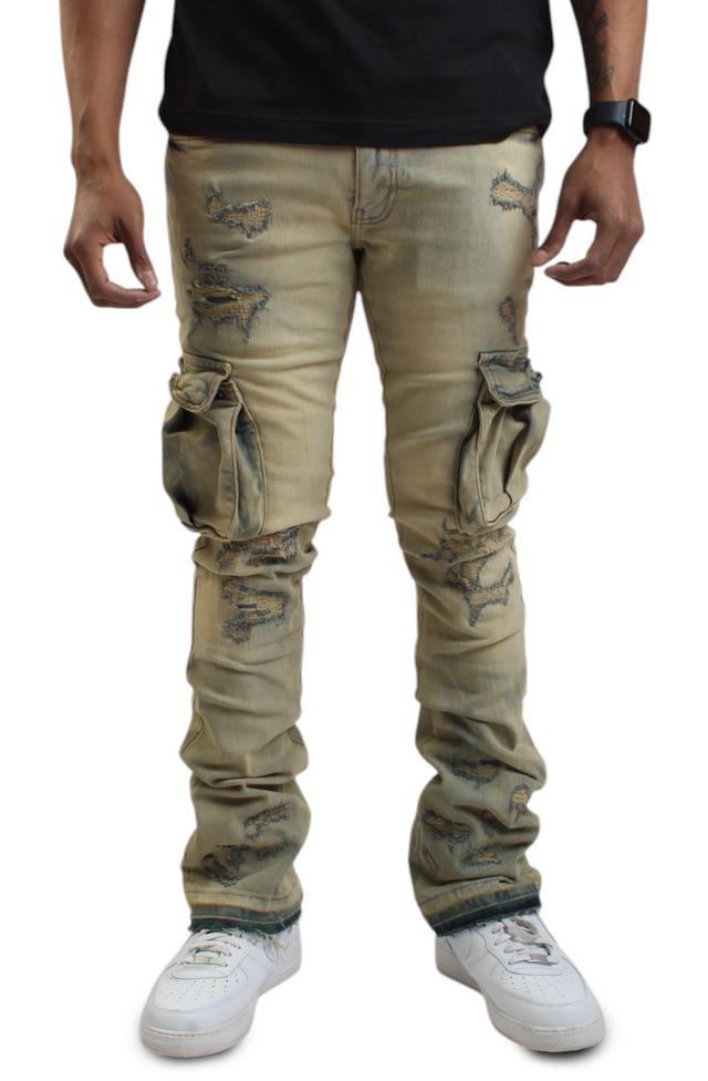 Martine Flared Cargo Stacked jean