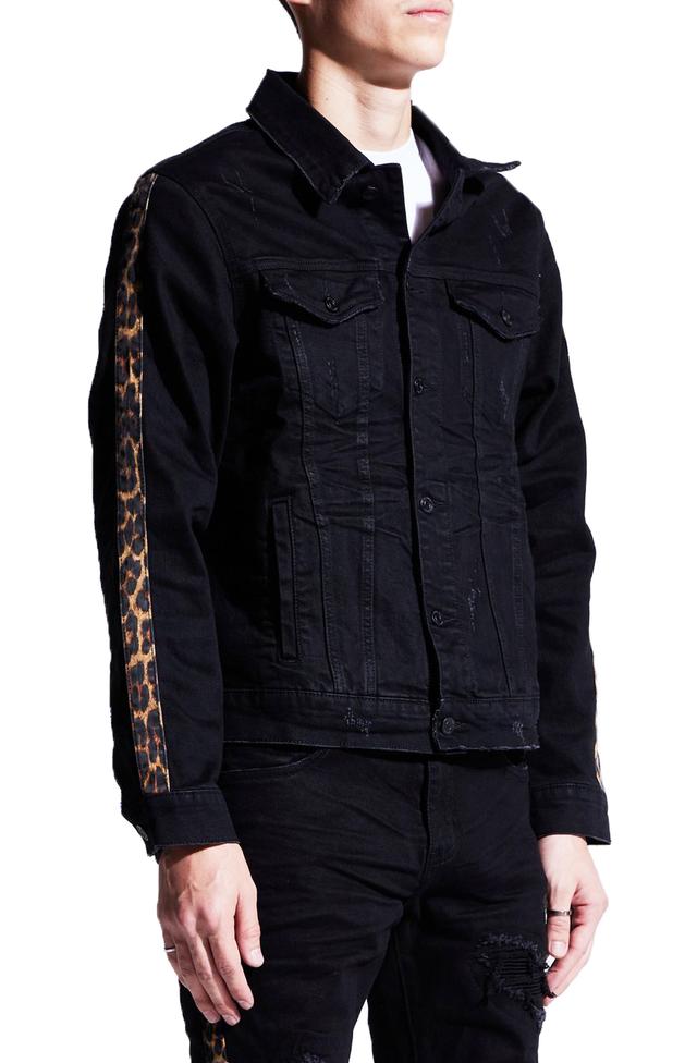 Bower Cheetah Print Denim Jacket