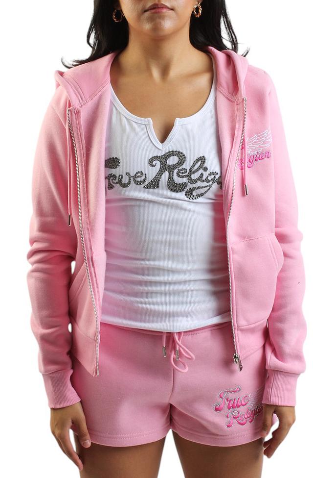 Classic Winged Crystal Zip Hoodie