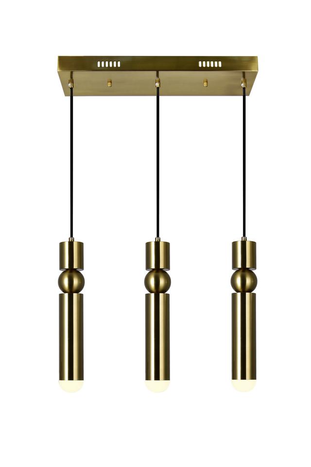 Chime LED Island with Pool Table Chandelier with Brass Finish