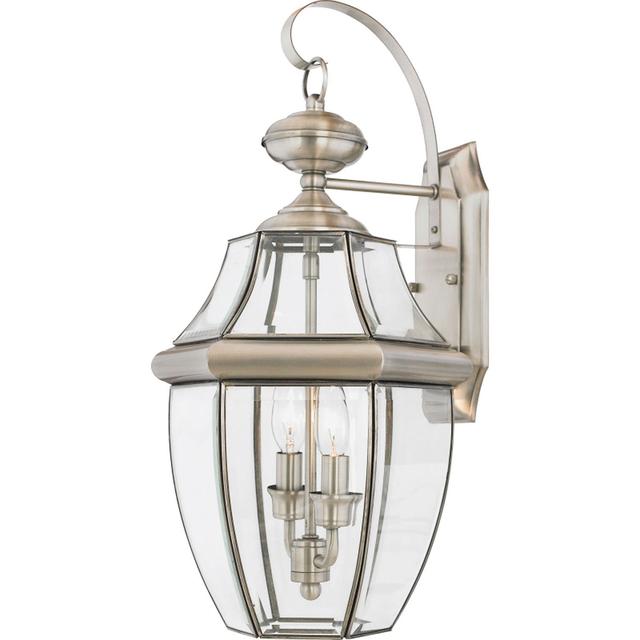 Newbury 2-Light Outdoor Wall Lantern in Pewter