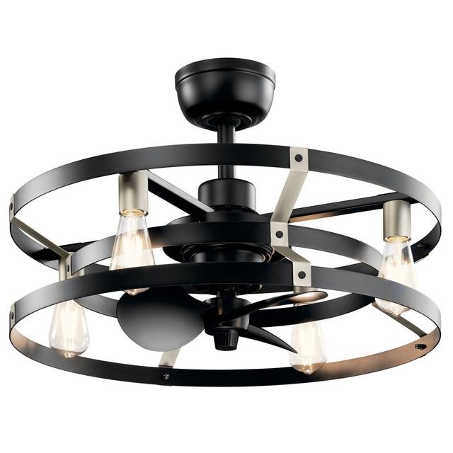 Cavelli 4-Light 25" Indoor Ceiling Fan in Satin Black