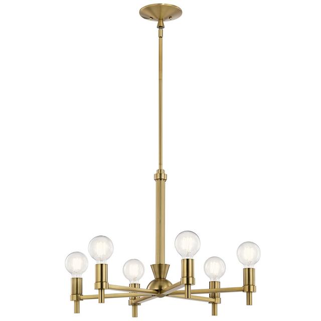 Torvee 6-Light Transitional Chandelier in Brushed Natural Brass