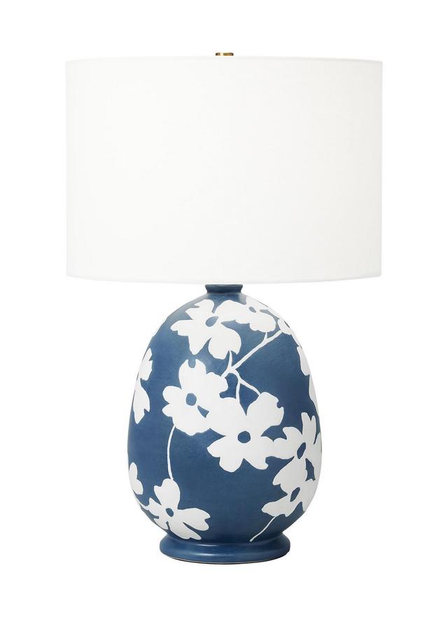 Visual Comfort Studio Lila Table Lamp in Semi Matte Navy Blue by Hable