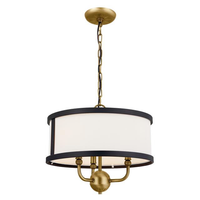Heddle 3-Light Transitional Ceiling Light in Natural Brass