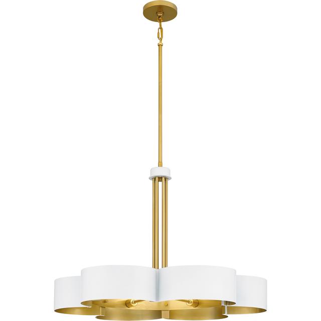 Matte White Six Light Chandelier from the Balsam Collection