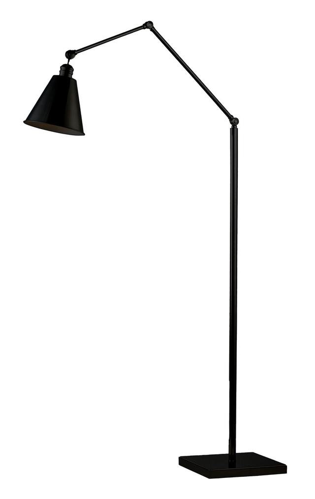 Library 1-Light Floor Lamp in Black