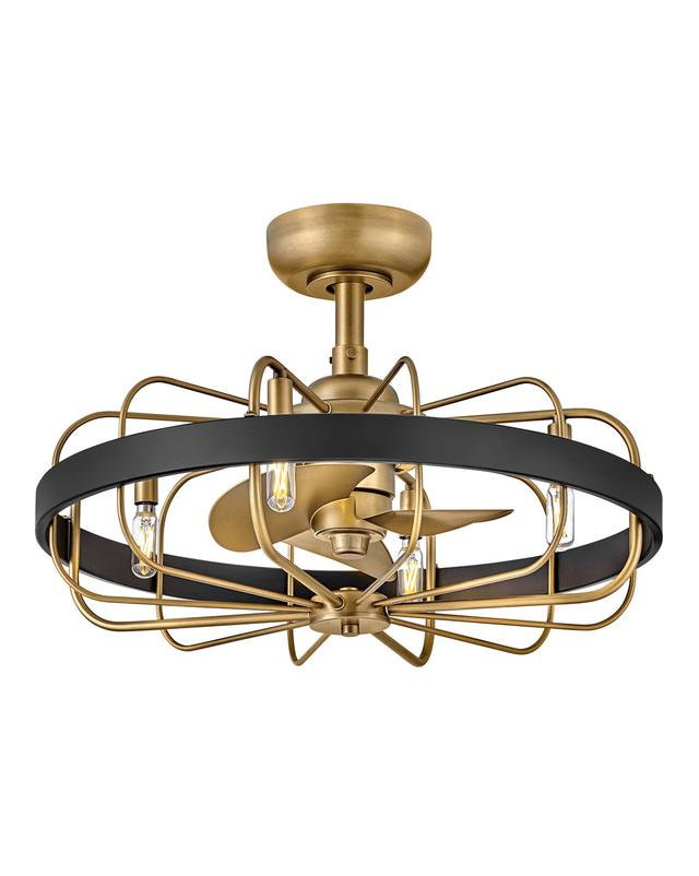 Eli 4-Light 22" LED Fandelier Light in Heritage Brass