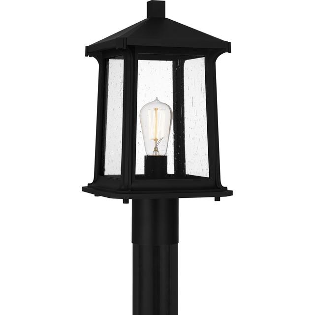 Satterfield 1-Light Outdoor Post Mount in Matte Black