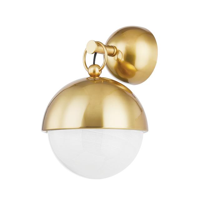 Vintage Polished Brass One Light Wall Sconce from the Althea Collection