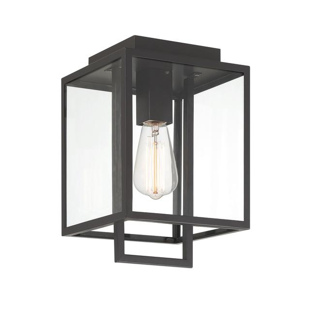 Matte Black One Light Wall Lantern from the Preston Collection