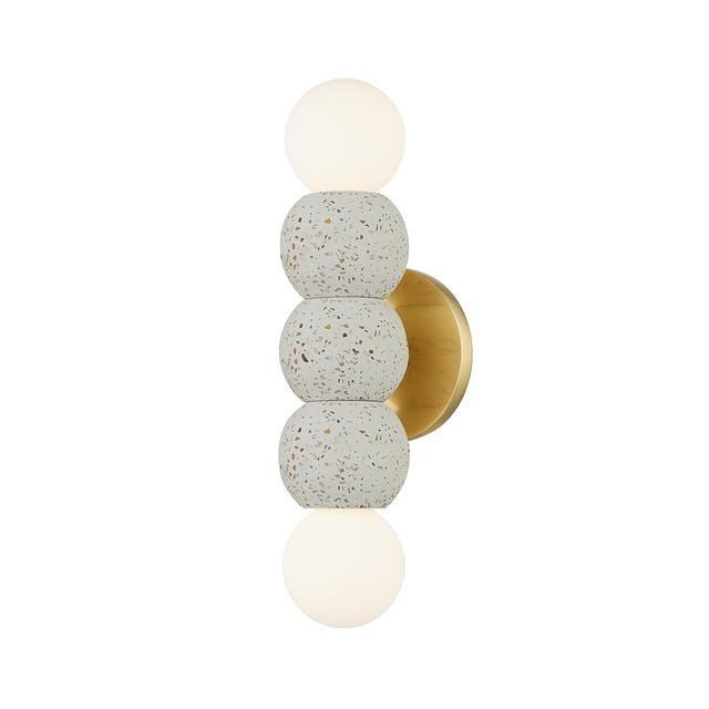 Aged Brass Two Light Wall Sconce from the Paola Collection