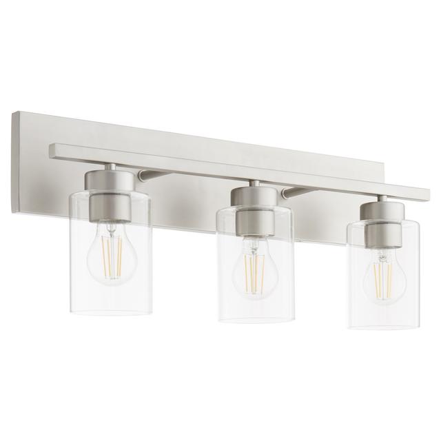 Satin Nickel Three Light Vanity from the Carter Collection