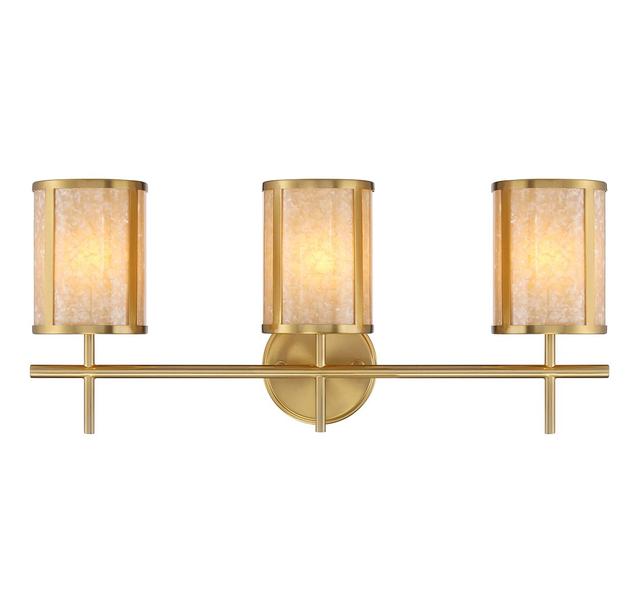 Warm Brass Three Light Bathroom Vanity from the Camden Collection