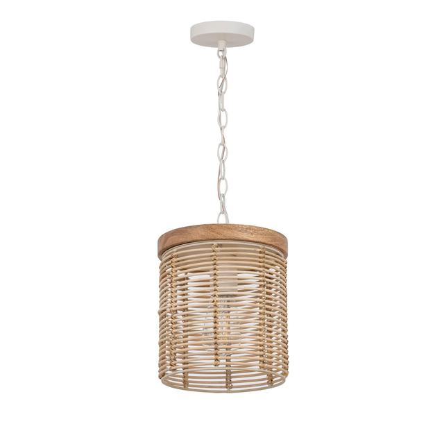 Ecru One Light Pendant from the Vannerie Collection