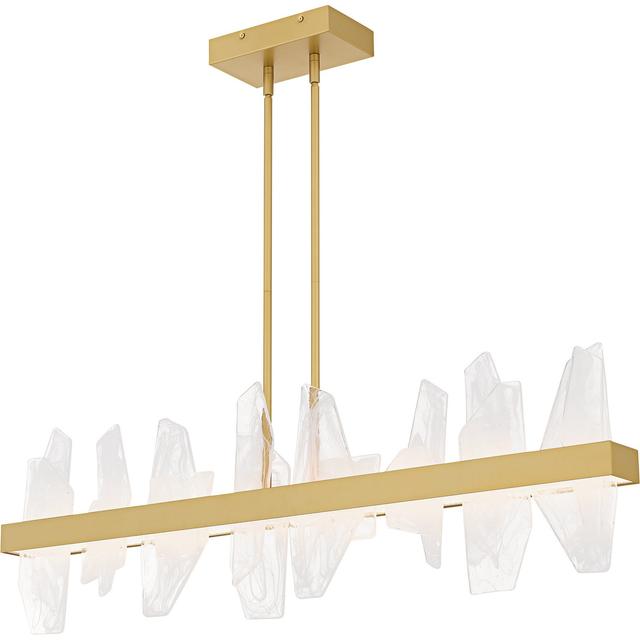 Soft Gold LED Linear Chandelier from the Aurelia Collection