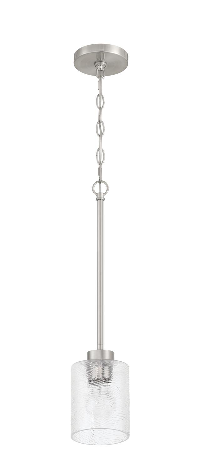 Brushed Polished Nickel Mini Pendant from the Lyndsey Collection