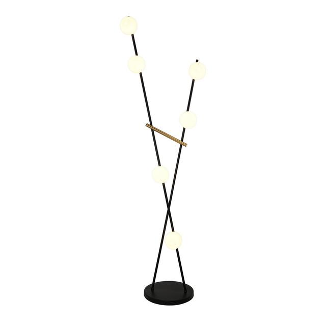 Black, Brushed Brass LED Floor Lamp from the Cortina Collection