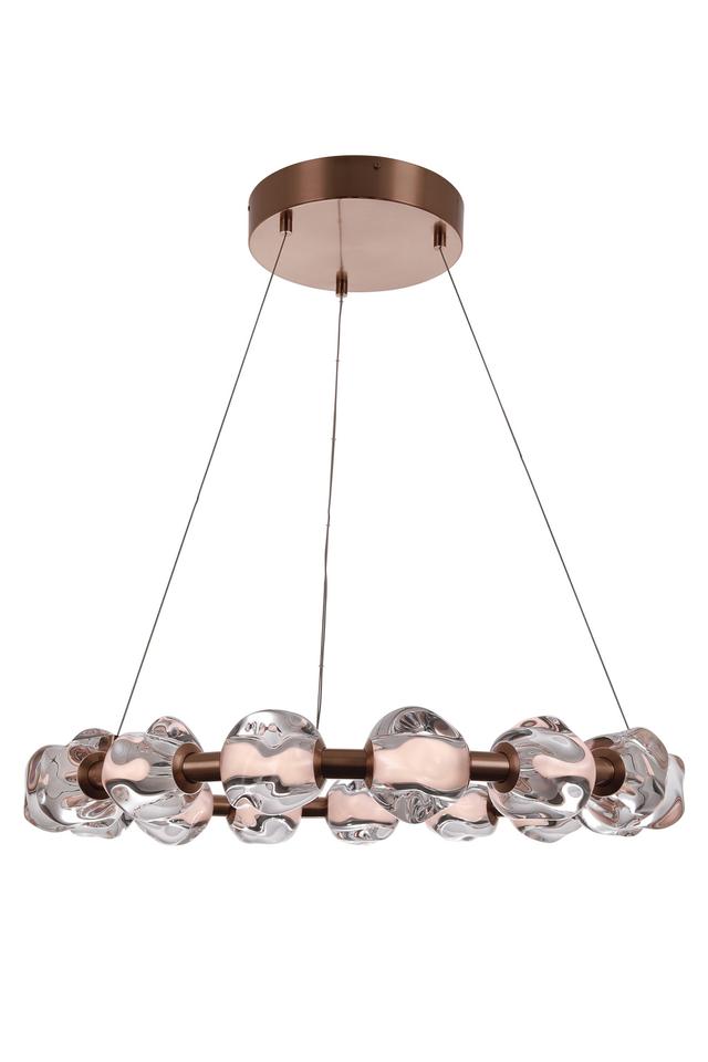 Satin Brass LED Chandelier from the Jackie Collection