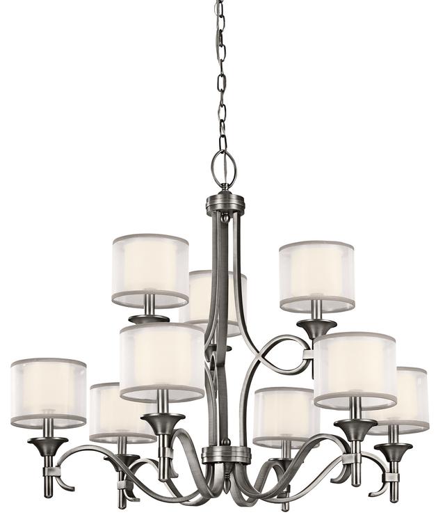 Lacey 9-Light Chandelier in Antique Pewter