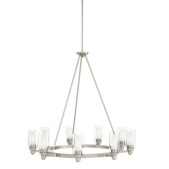 Circolo 9-Light Chandelier in Brushed Nickel