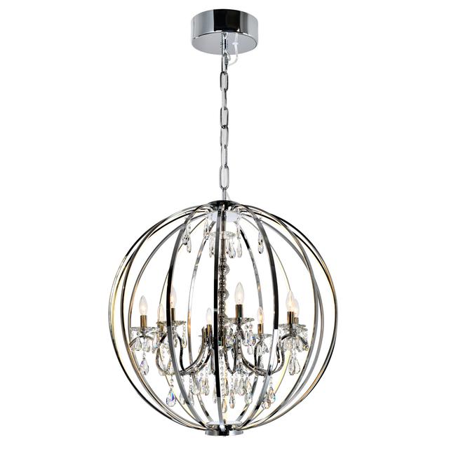 Chrome Eight Light Chandelier from the Abia Collection