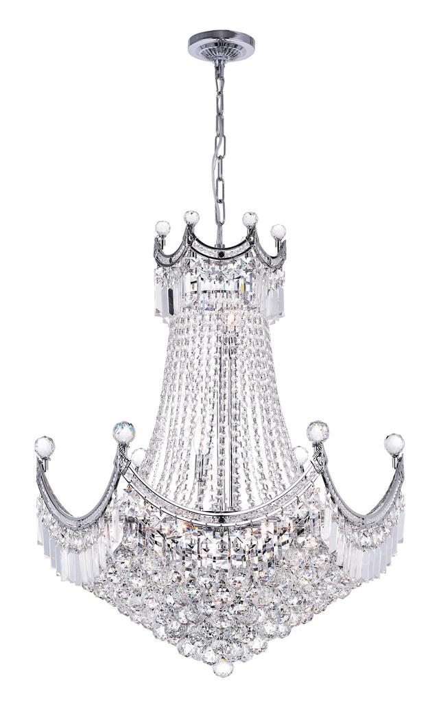 Amanda 15 Light Down Chandelier with Chrome finish