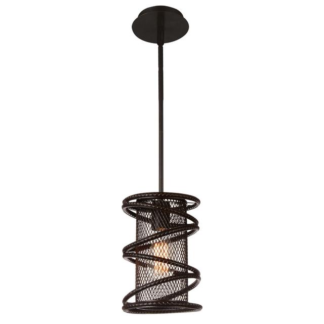 Darya 1 Light Down Mini Pendant with Brown finish