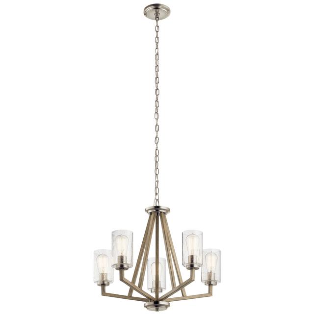 Deryn 5-Light Rustic Chandelier in Distressed Antique Gray