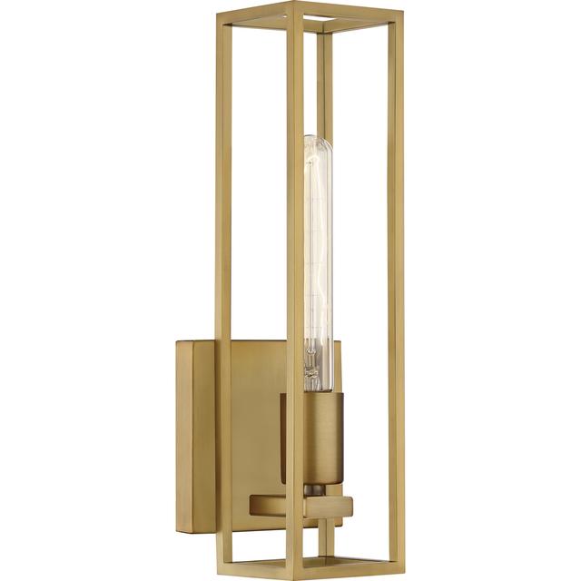 Leighton 1-Light Bathroom Vanity Light in Weathered Brass
