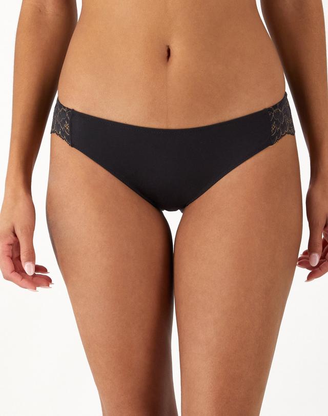 Maidenform Lace Back Tanga Underwear Black/Rose Gold 5 Women's