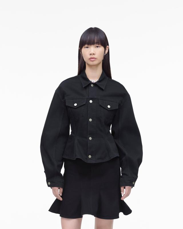 MARC JACOBS Marc Jacobs The Fluted Denim Jacket in Black, Size XS