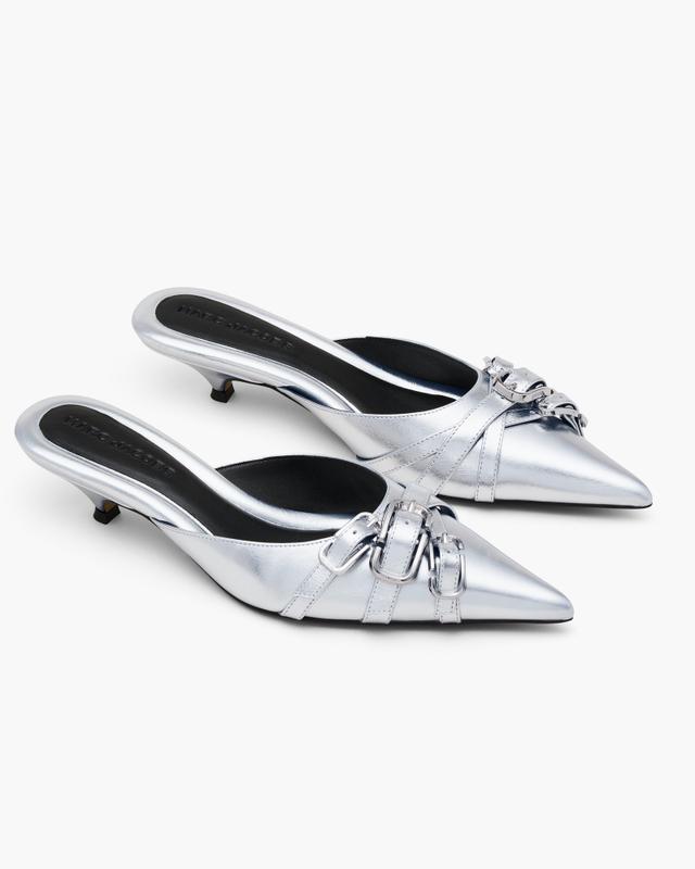 MARC JACOBS Marc Jacobs The Emma Kitten Heel in Silver, Size 41