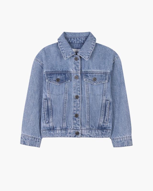 MARC JACOBS Marc Jacobs The Crystal Denim Jacket in Blue, Size 8Y
